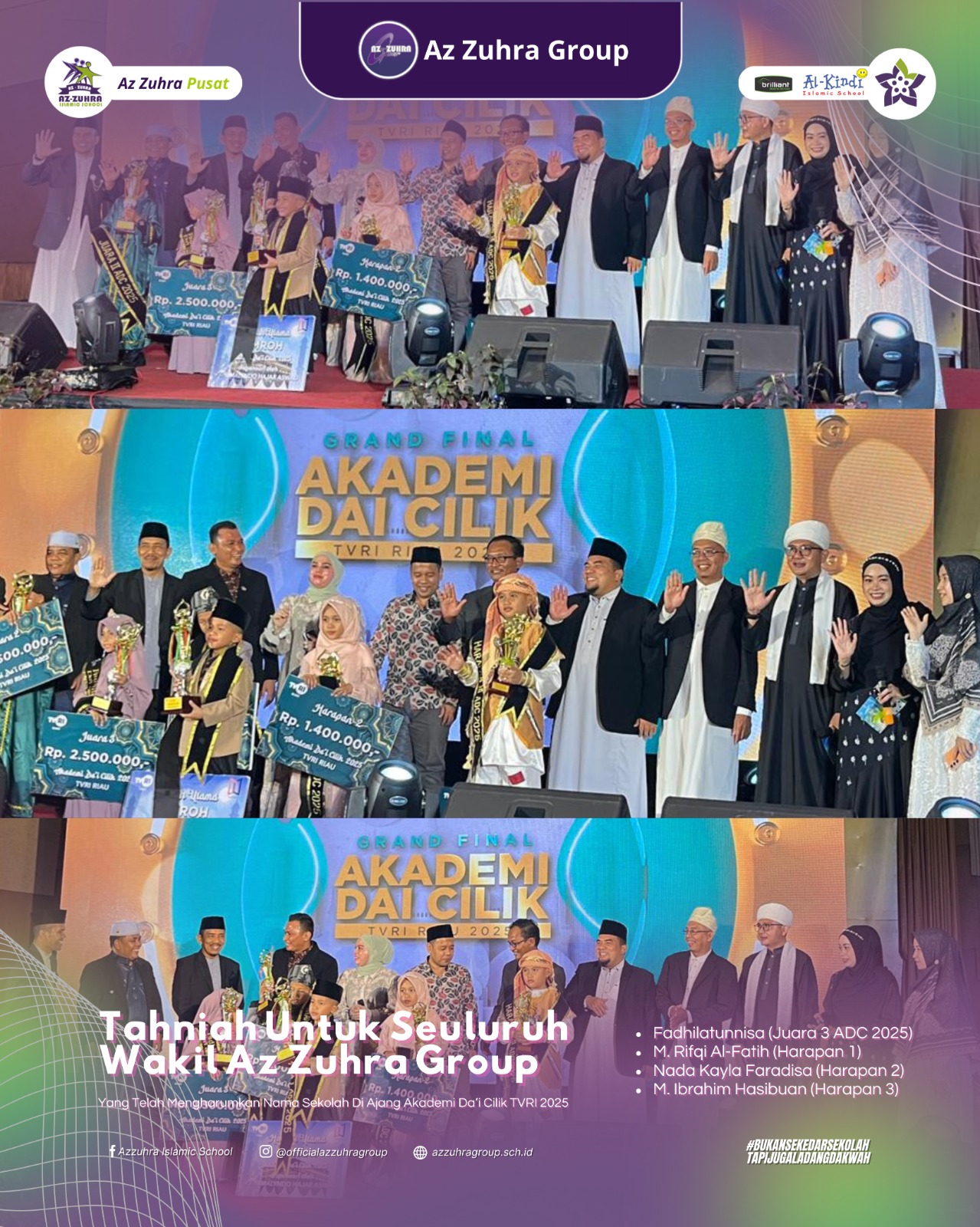 Az-Zuhra Group Toreh Prestasi di Grand Final Akademi Dai Cilik TVRI Riau 2025