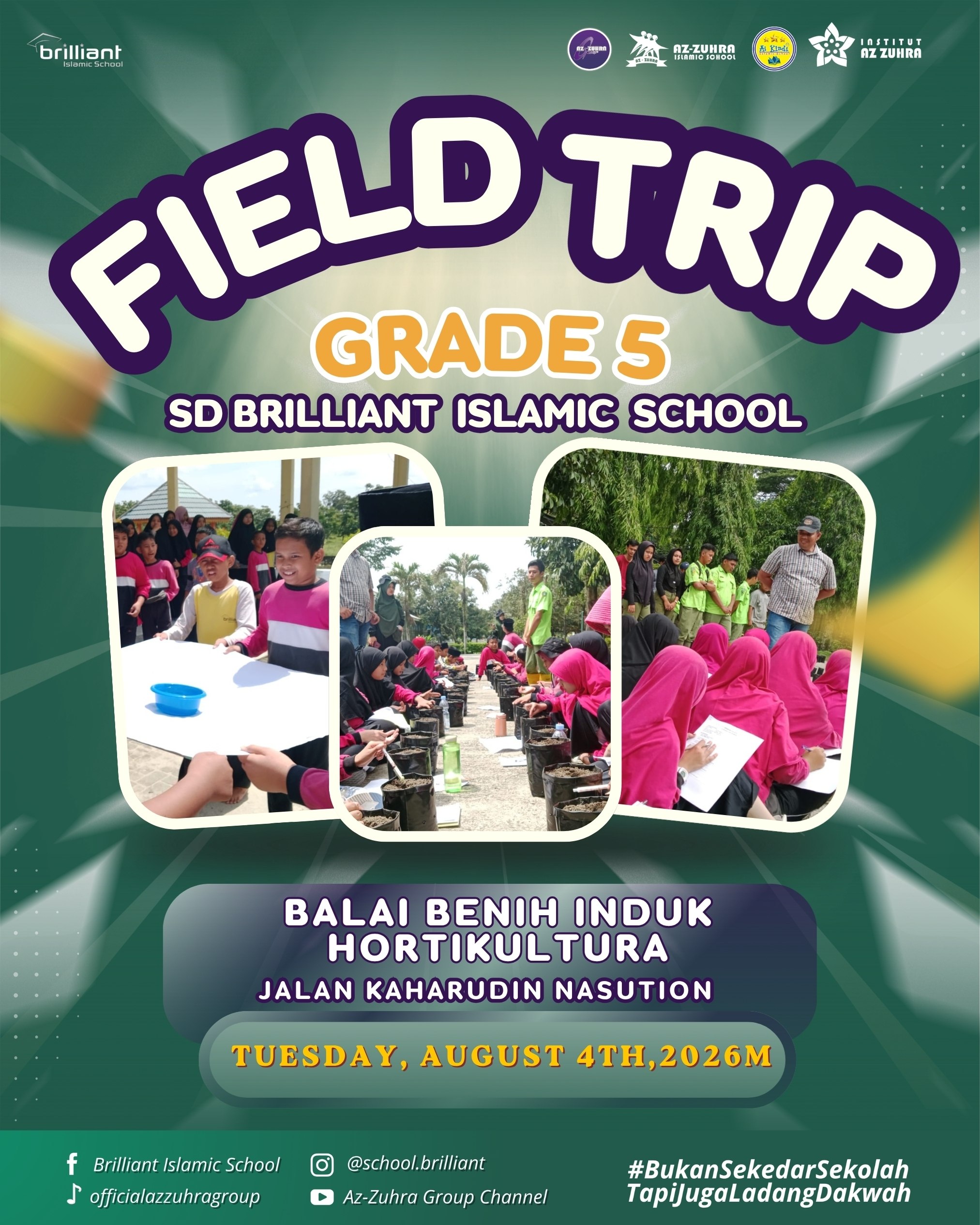Siswa Kelas 5 SD Brilliant Islamic School Kunjungi Balai Benih Induk Hortikultura