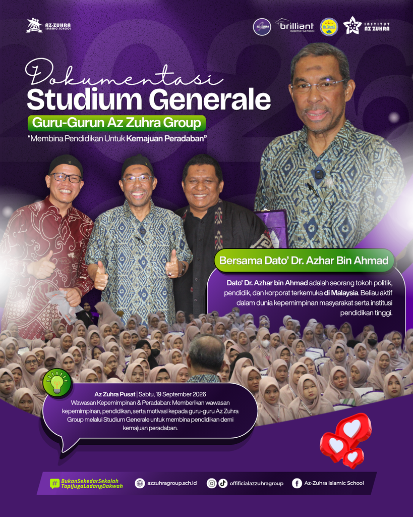 Studium Generale Az Zuhra Group: Membina Pendidikan Demi Kemajuan Peradaban Bersama Dato’ Dr. Azhar Bin Ahmad (Ahli Pengarah UPSI Malaysia)