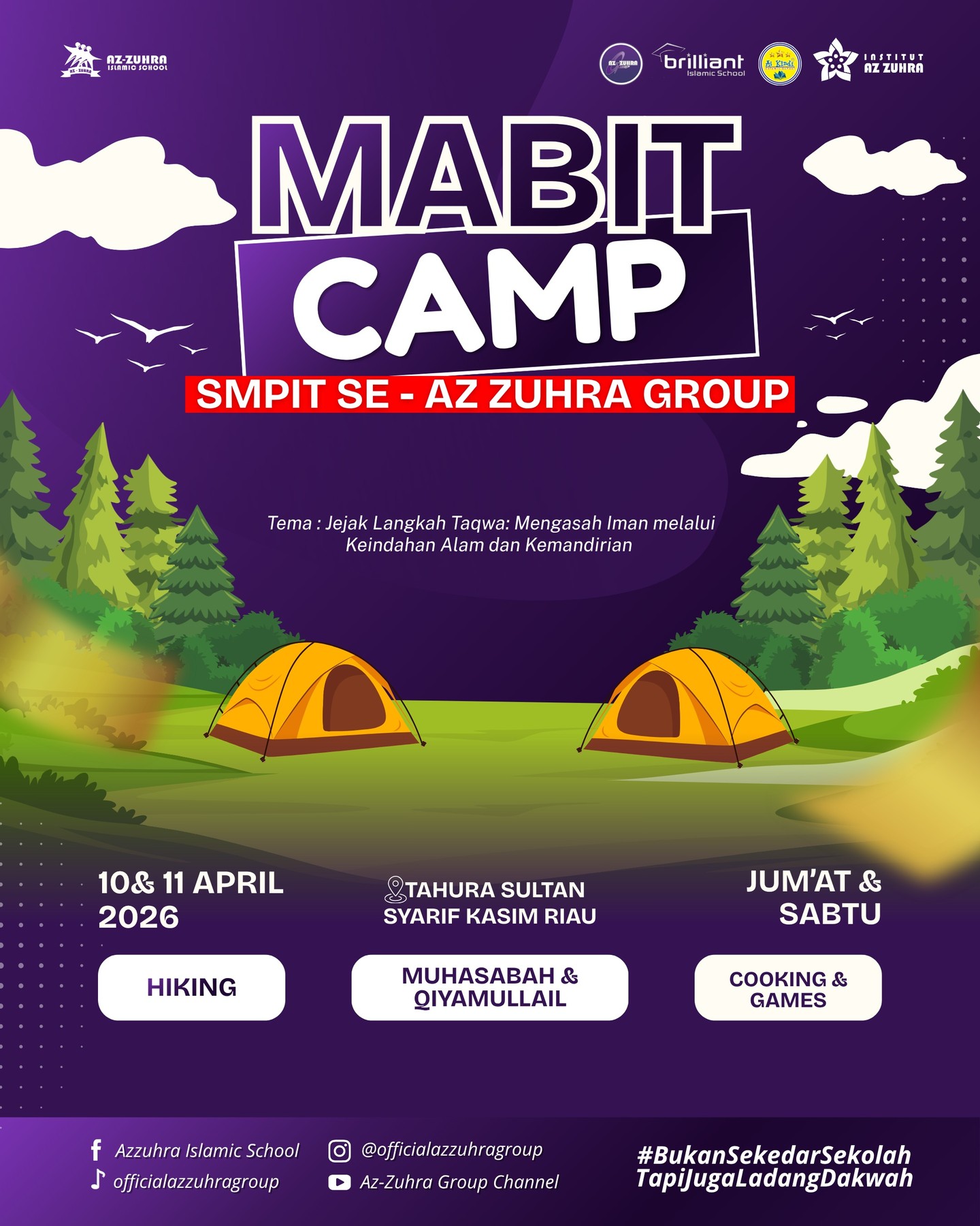 Mempererat Ukhuwah dan Keimanan: Kemeriahan MABIT CAMP SMP Se-Az Zuhra Group di Tahura SSH, Riau