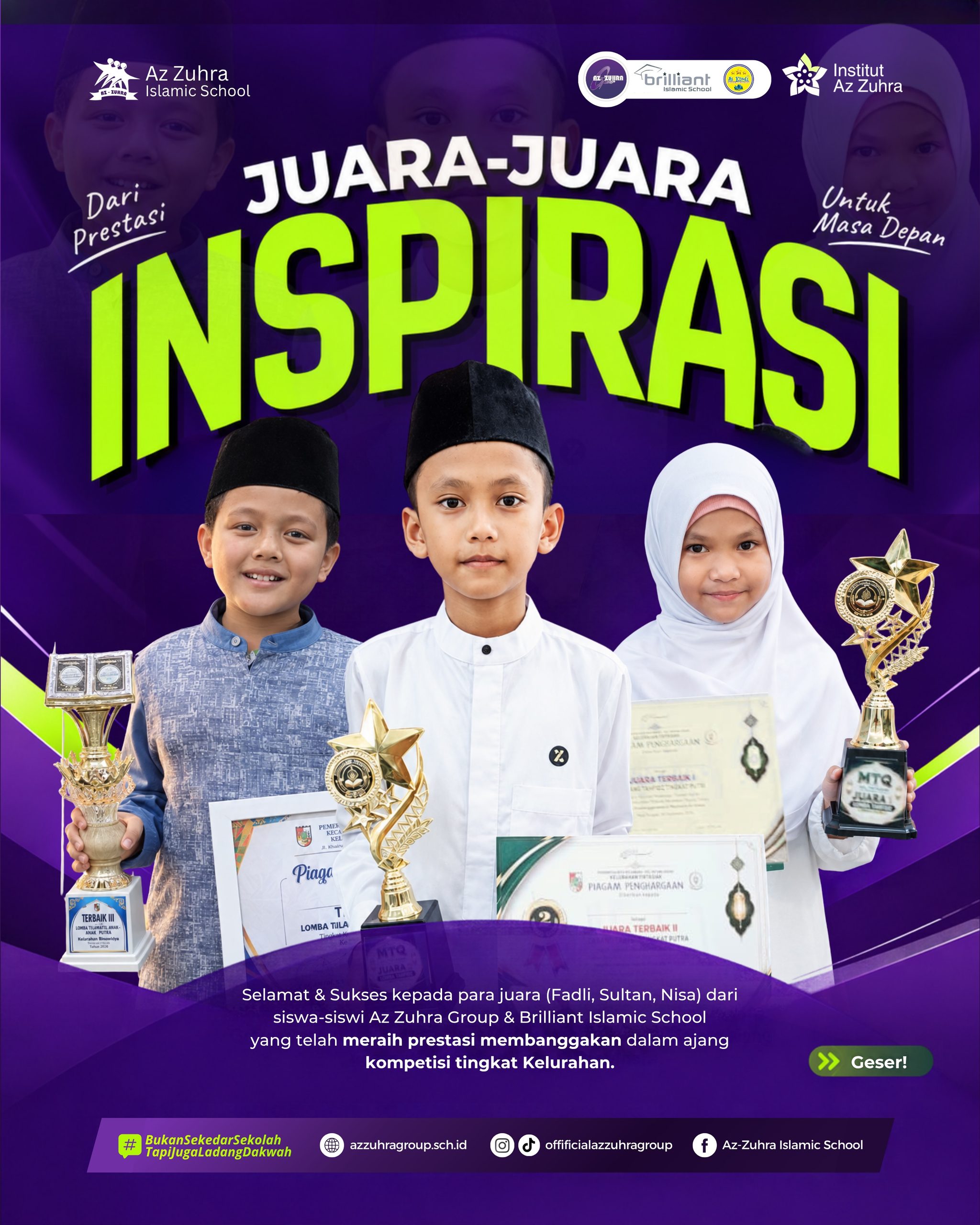 Deretan Prestasi Membanggakan Siswa-Siswi Az Zuhra Group di Tingkat Kelurahan Kota Pekanbaru